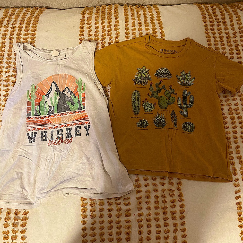 T shirts, orange and white